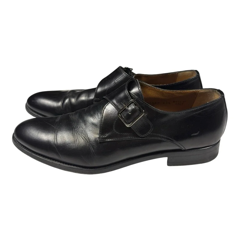 Antonio‎ Maurizi Men's Shoes Size 43.5 Black Leather Monk Strap